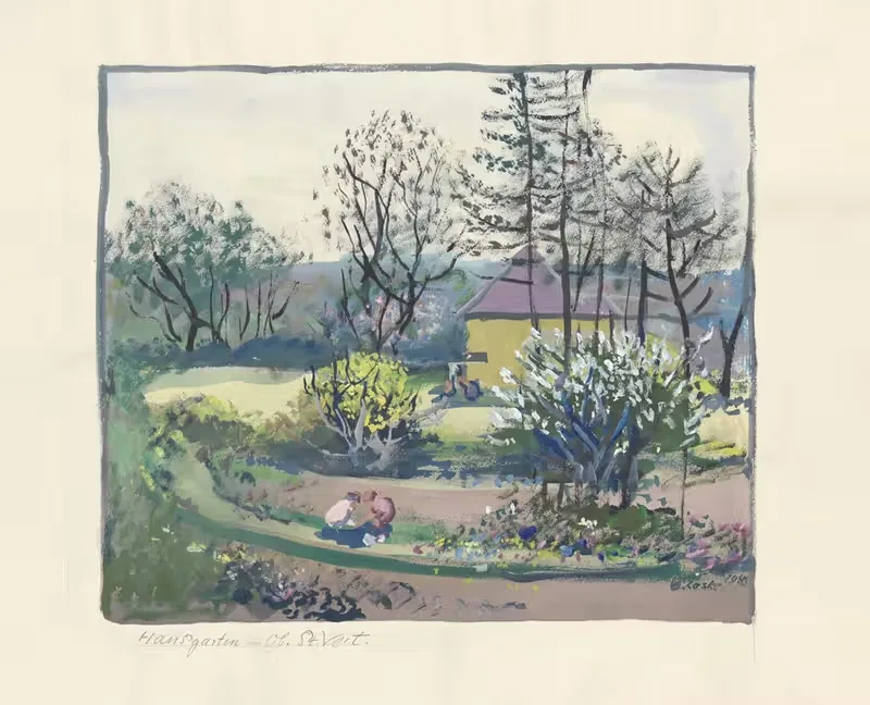 Сад в Обер-Сент-Вайте by Оскар Ласке, 1930 — digital art print download