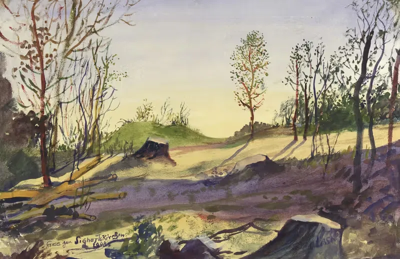 Landschaft bei Sieghartskirchen by Oskar Laske, 1948 — digital art print download