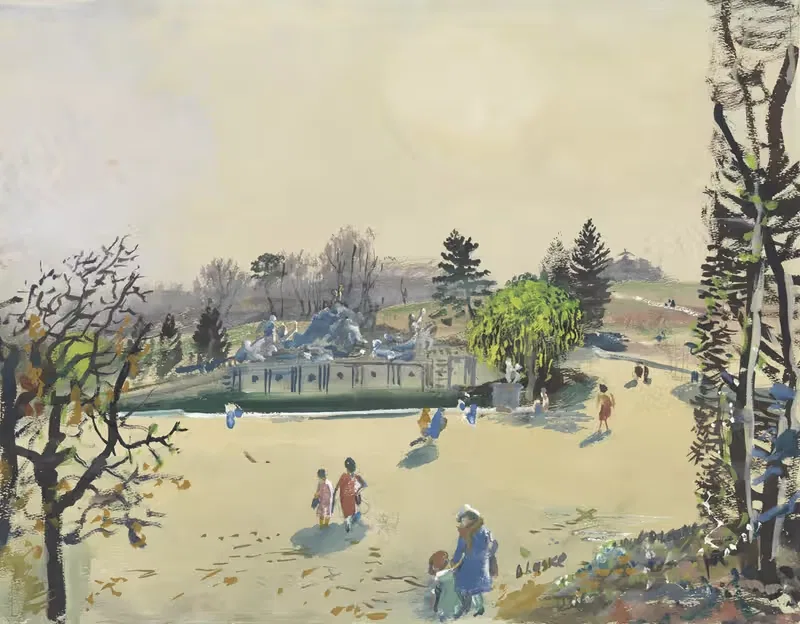 Шенбрунн, Нептунов фонтан by Оскар Ласке, 1930 — digital art print download