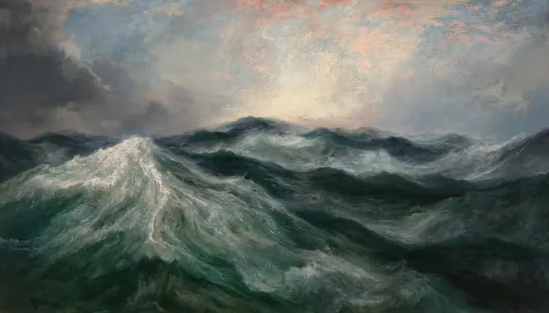 Утро после шторма, Средний Атлантик by Томас Моран, 1914 — digital art print download