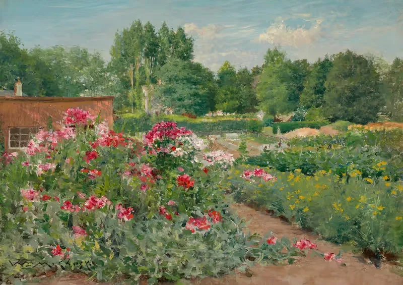 Flower Beds, Central Park by William Merritt Chase — digital art print download