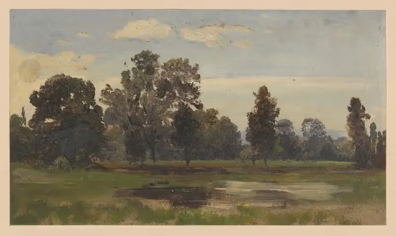 Пейзаж у реки Барич. by Адольф Дресслер, 1850-1881 — digital art print download