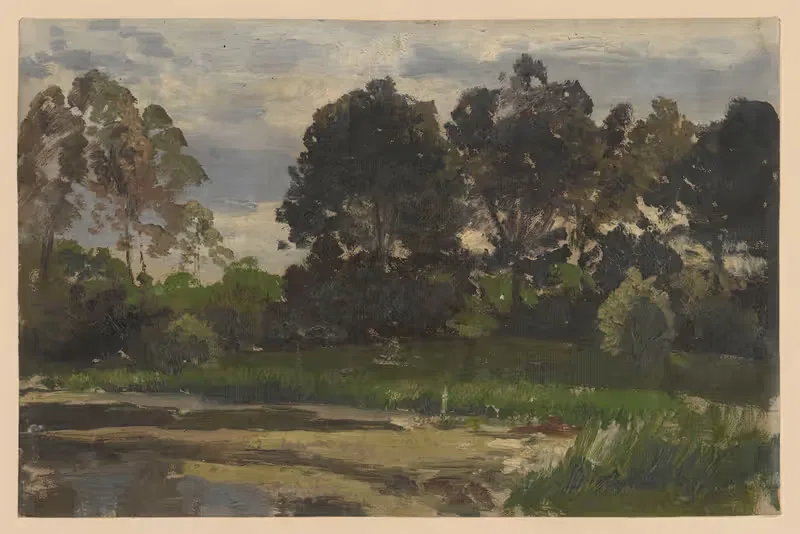 Деревья и кустарники у реки Барич by Адольф Дресслер, 1850-1881 — digital art print download