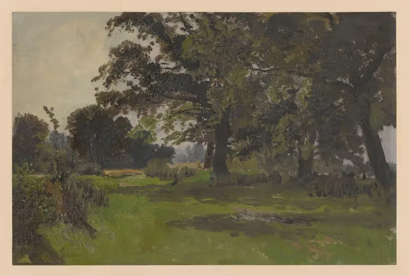 Trees in a meadow near Jelcz — Adolf Dressler