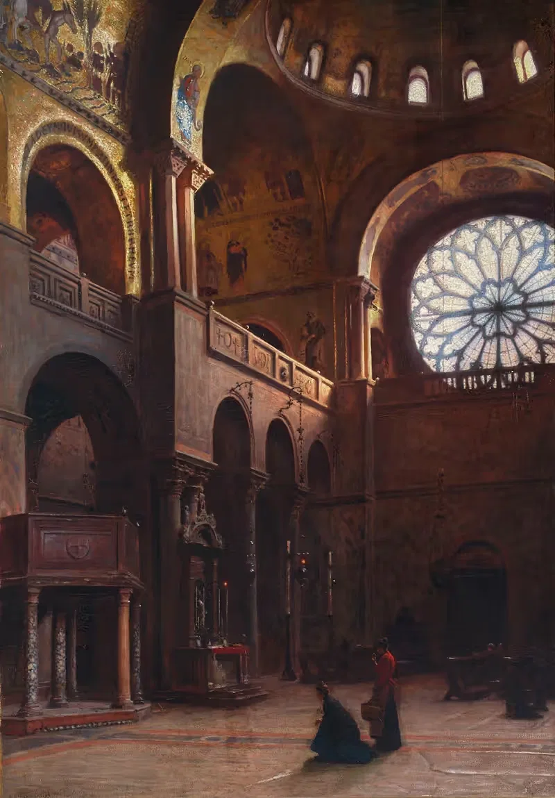 Interior of St Mark’s Basilica in Venice — Aleksander Gierymski