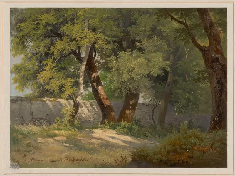 Лесная дорога в Альбано by Артур Блашник, 1854 - 1855 — digital art print download