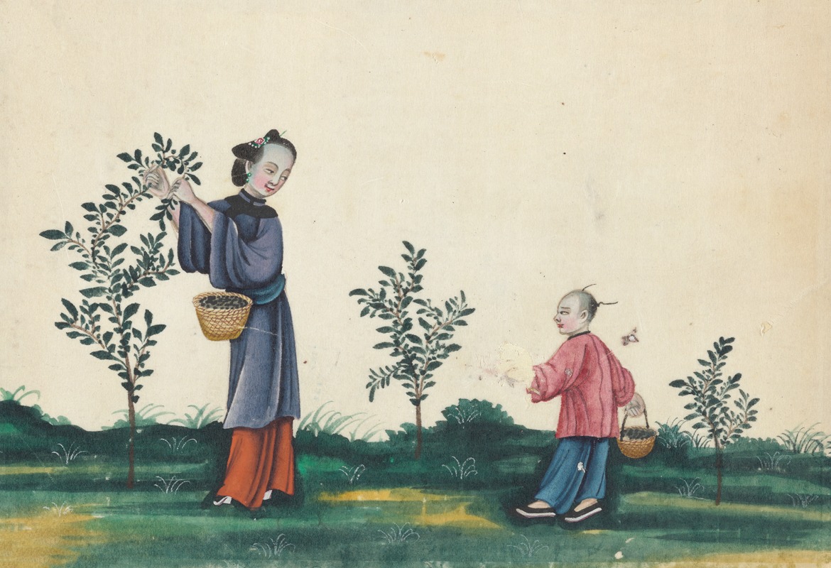 Чайные кусты и сбор by Аноним, 1800-1899 — digital art print download