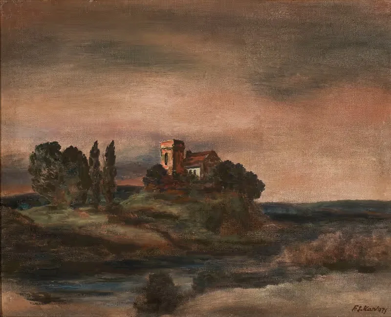 Пейзаж с руинами на холме by Феличьян Щенсный Ковардский, 1926 — digital art print download