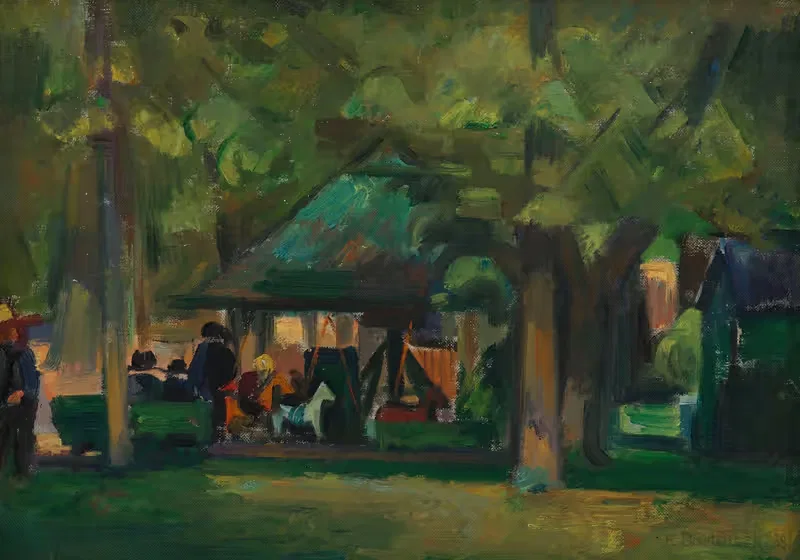 Карусель в парке by Францишек Бартошек, 1938 — digital art print download