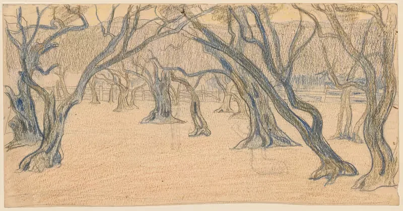 An alley of leafless trees — Jan Rembowski