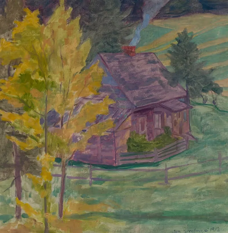 Пейзаж с домом среди деревьев by Ян Рембовский, 1912 — digital art print download