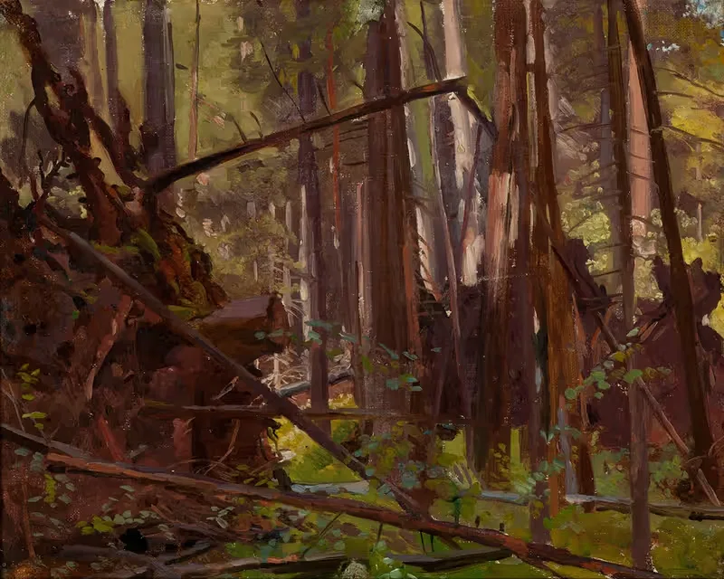 Пейзаж; Морив из Беловежской пущи by Йозеф Хелмоньский, 1889 — digital art print download