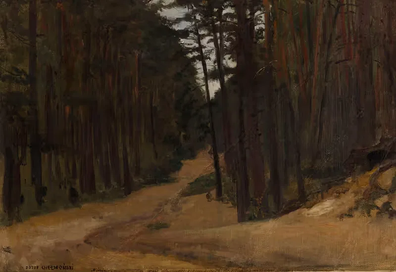 Дорога в лесу, эскиз by Йозеф Хелмоньский, 1891 — digital art print download