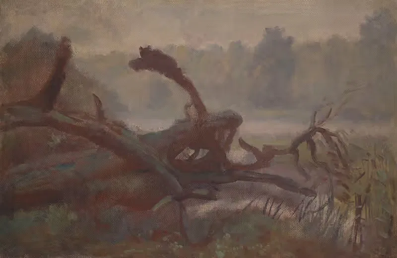 Дикая природа; лесные поваленные деревья, эскиз by Йозеф Хелмоньский, 1902 — digital art print download