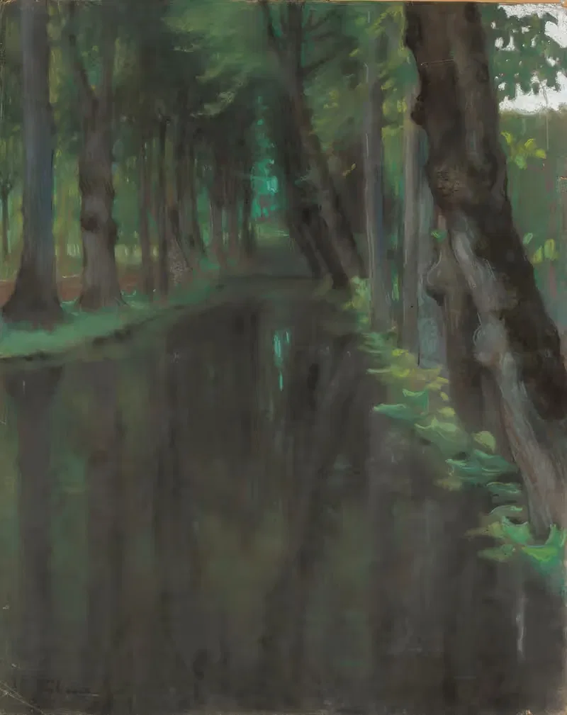Canal in an Italian park — Kazimierz Stabrowski