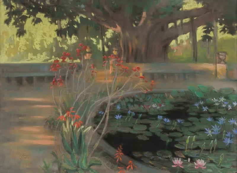 Lotuses in a park in Palermo — Kazimierz Stabrowski