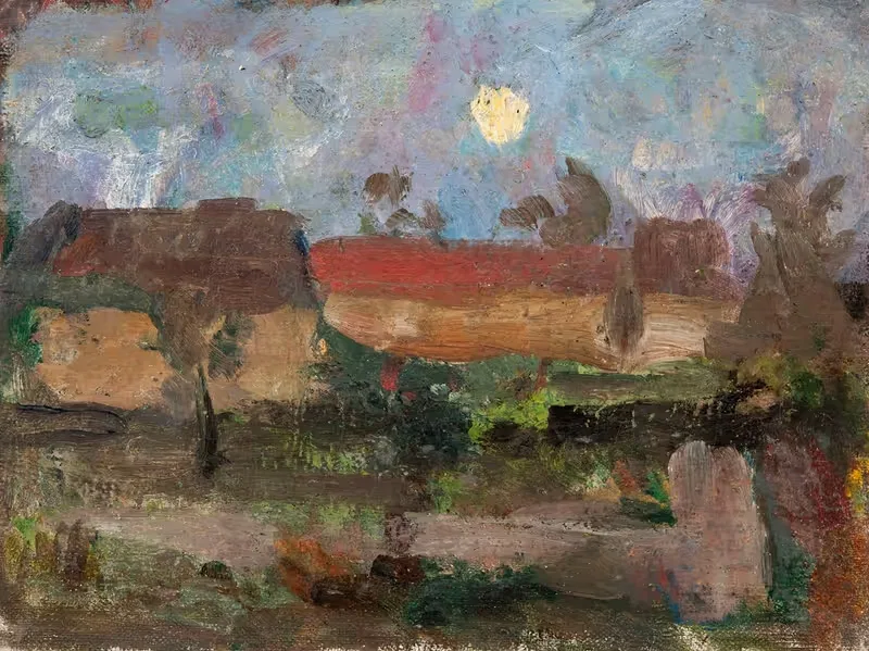 Луна над деревней by Тадеуш Маковский, 1906 — digital art print download