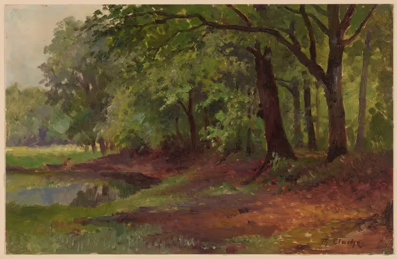 Лесной пейзаж и пруд by Теодор Блаш, 1892-1910 — digital art print download