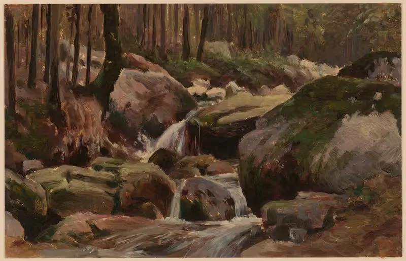 Mountain Stream with Boulders by Theodor Blache, 1892-1910 — digital art print download