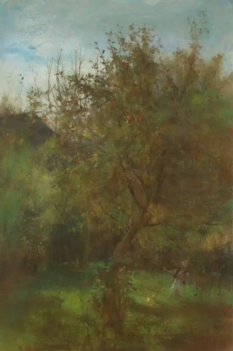 Сад – мальчик под яблоней by Витольд Пшужковский, 1890 — digital art print download