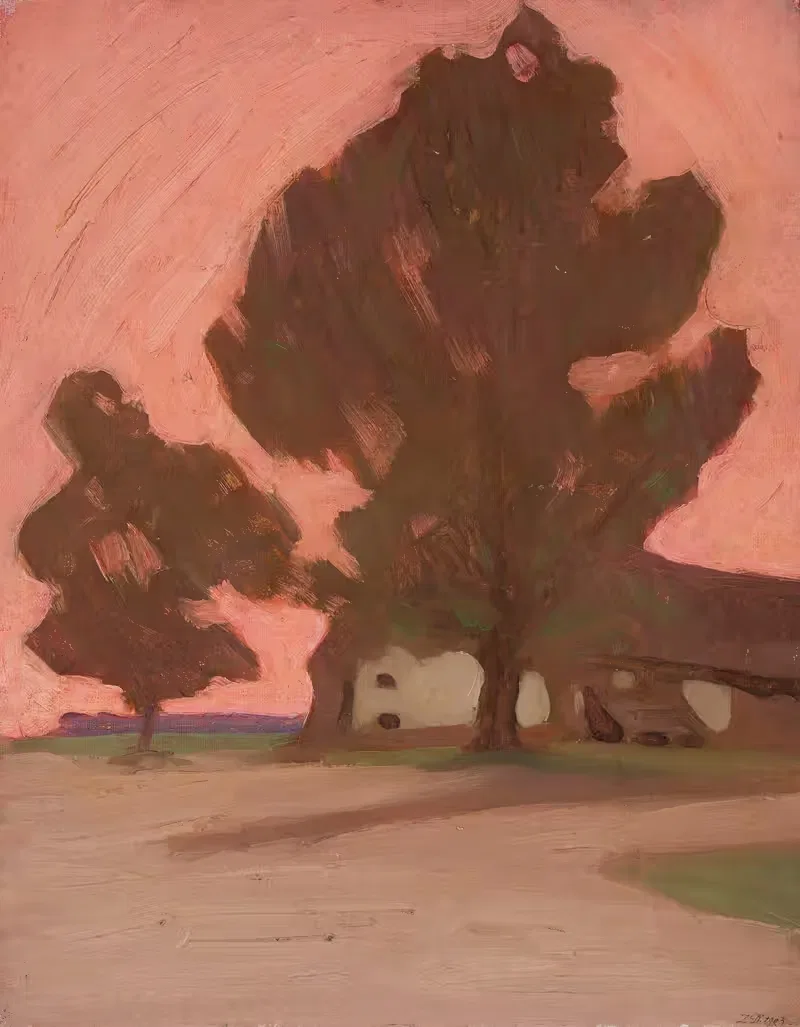 Landscape, sketch by Zygmunt Dworzaczek, 1905 — digital art print download
