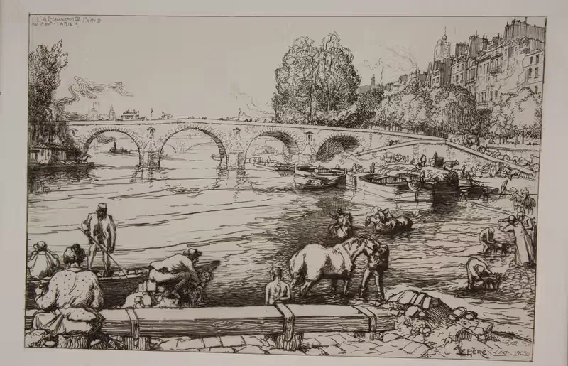 L’Abreuvoir au Pont Marie — Auguste Louis Lepère