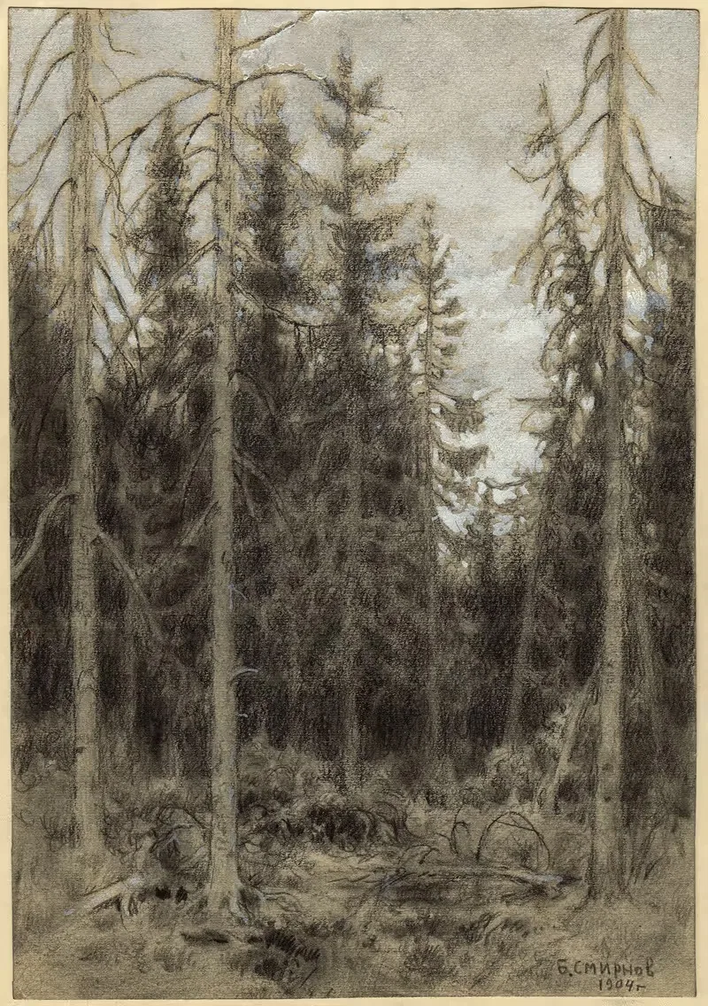 Еловая тайга рядом с Иркутском by Борис Васильевич Смирнов, 1904 — digital art print download