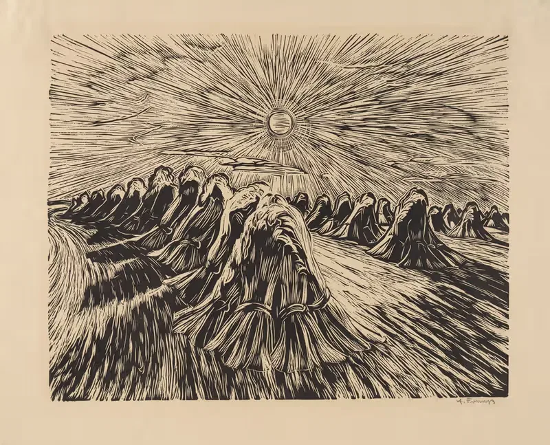 Снопы на солнечном поле by Эрих Фраас, 1931 — digital art print download