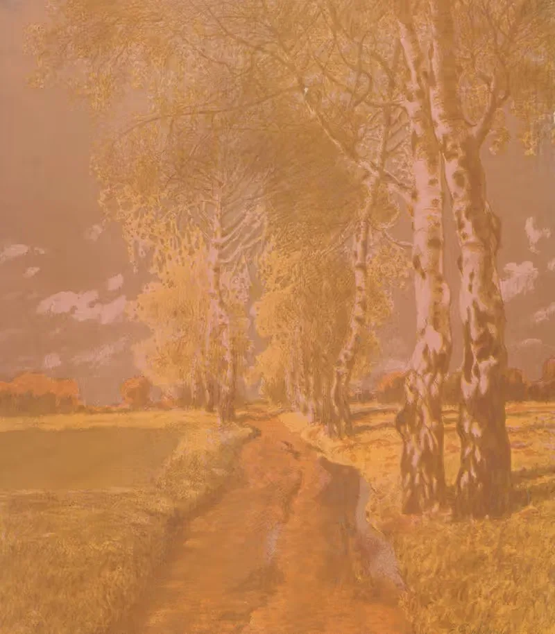 Аллея берез by Евгений Людвик Домброва-Домбровский, 1906 — digital art print download