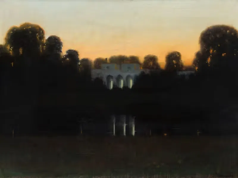 Landscape at sunset by Eugeniusz Ludwik Dąbrowa-Dąbrowski, 1891 — digital art print download