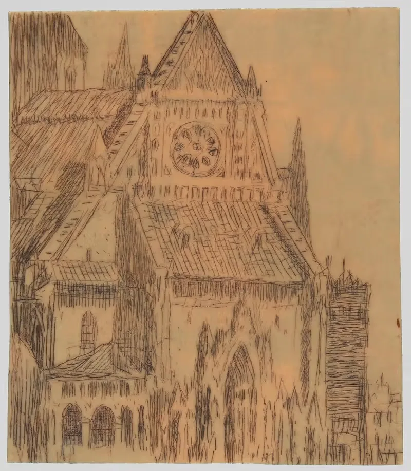 Готический собор, вид с западного фасада by Феликс Яблчиньский, 1919 - 1928 — digital art print download