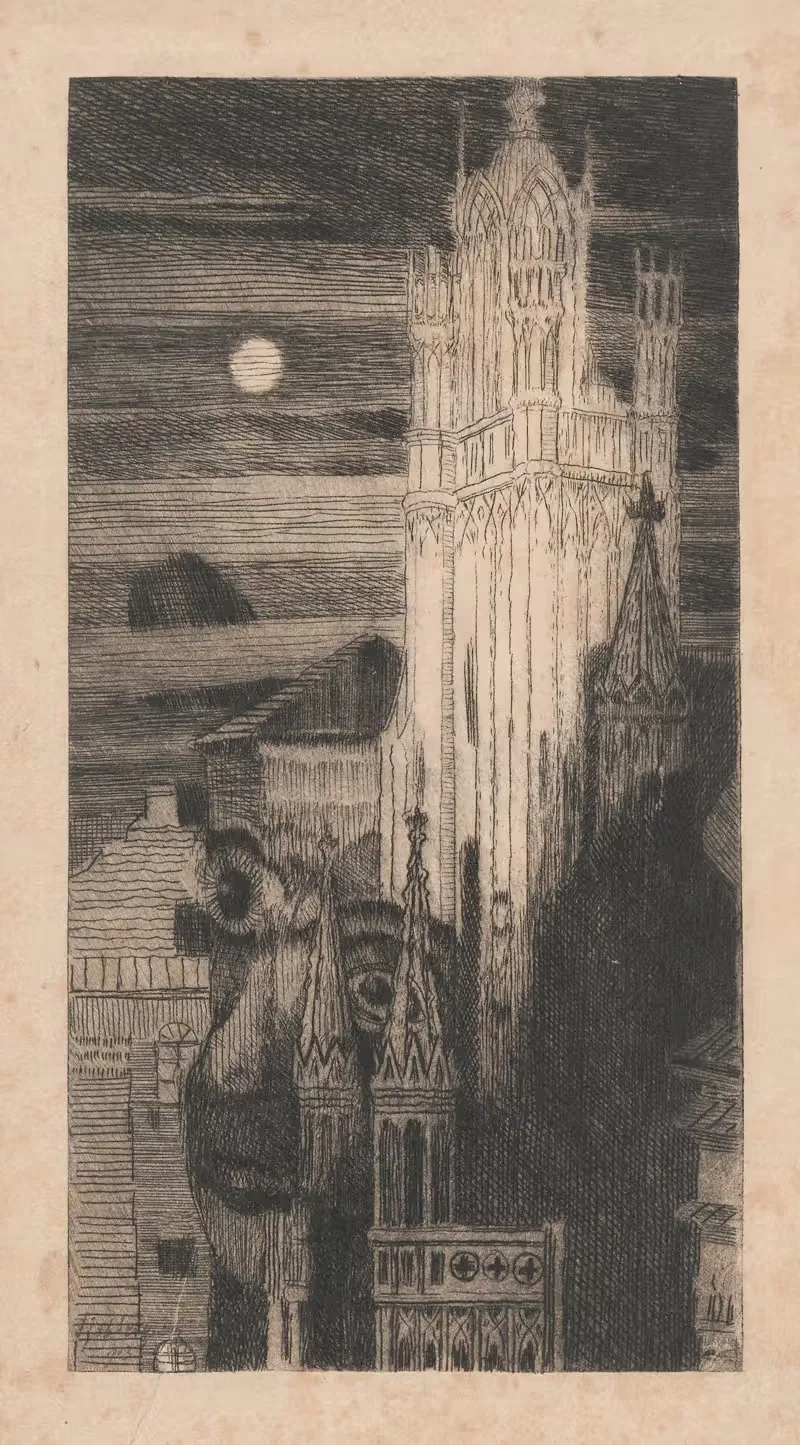 Сатана в соборе by Феликс Яблчиньский, 1913 — digital art print download