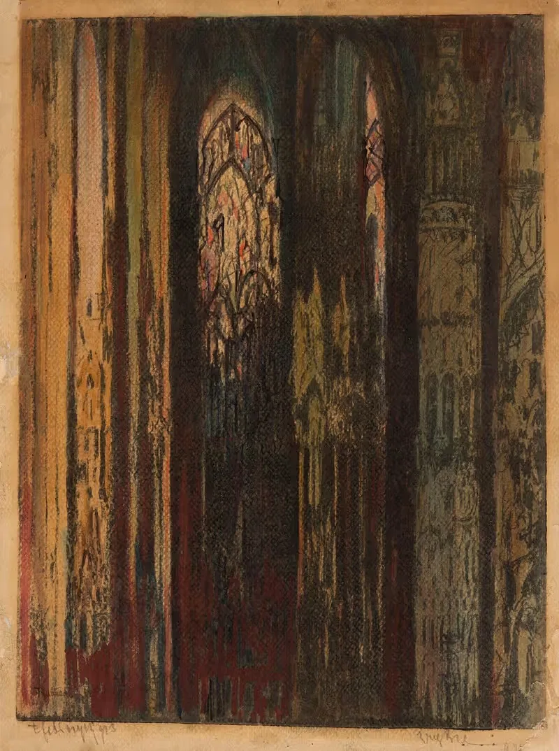 Витраж. Интерьер церкви by Феликс Яблчиньский, 1913 — digital art print download