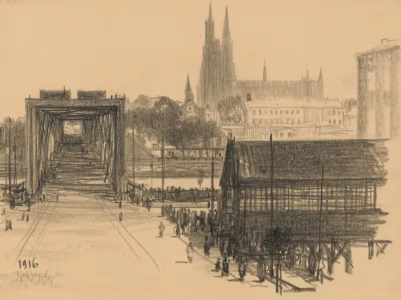 Старый мост by Феликс Яблчиньский, 1916 — digital art print download