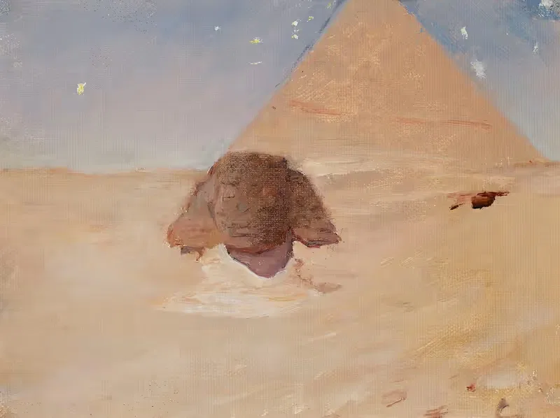 Sphinx at night. From the journey to Egypt — Jan Ciągliński
