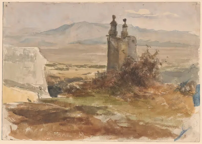 Пейзаж с церковью by Иоганнес Граф, 1864 — digital art print download