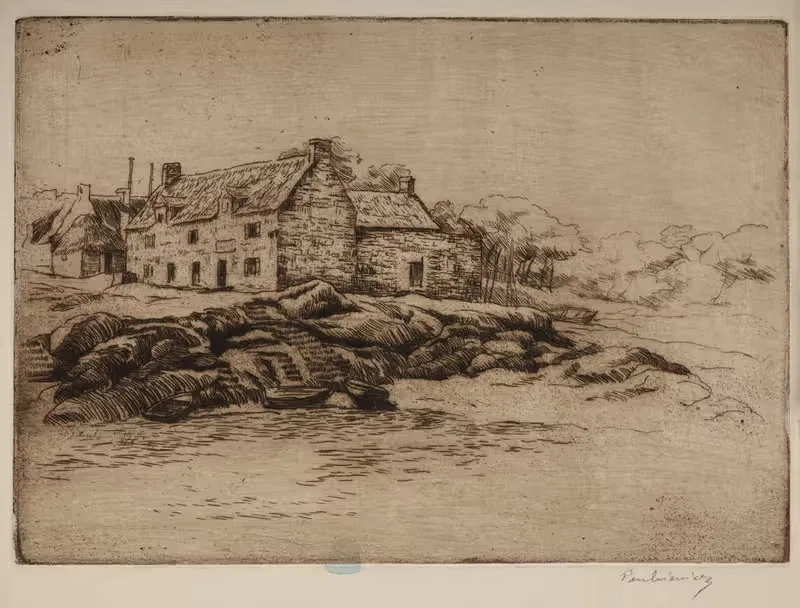 Concarneau – houses on the coast — Józef Pankiewicz