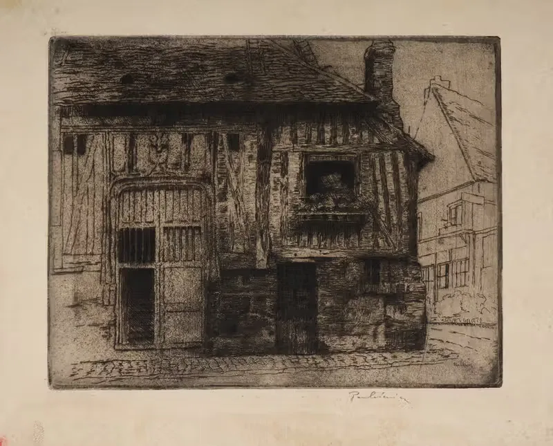 Старый дом в Онфлере by Юзеф Панкевич, 1906 — digital art print download
