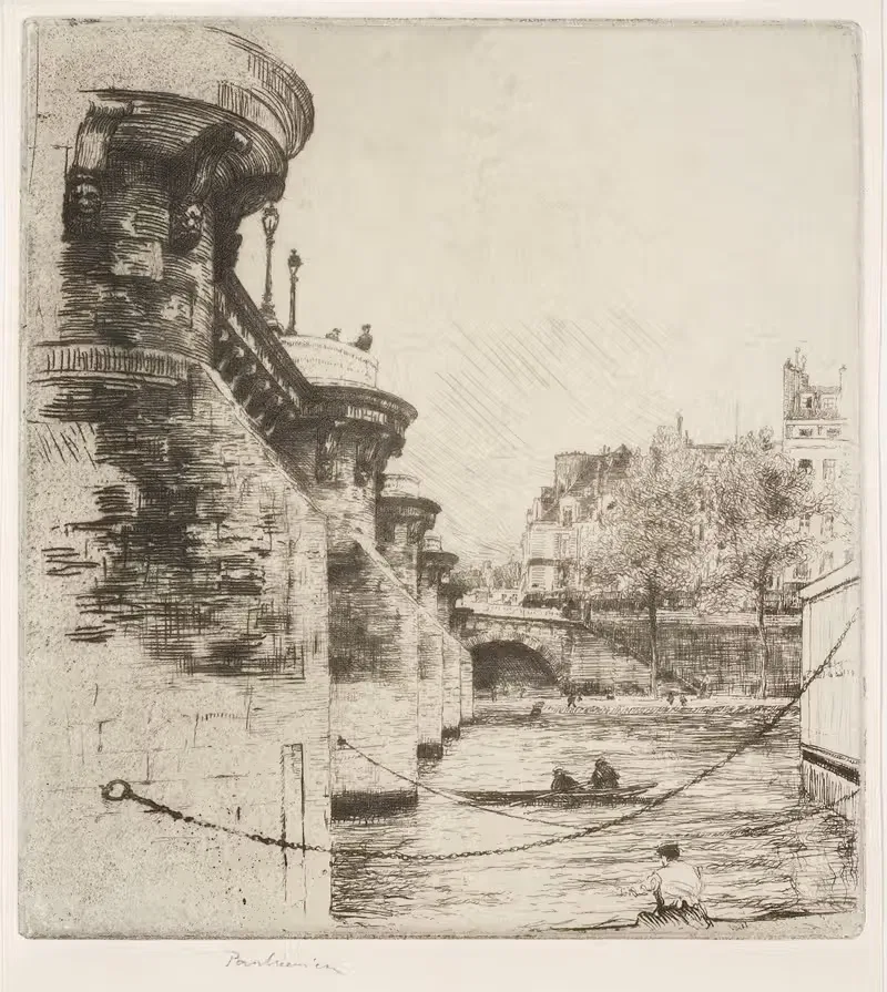 Pont Marie in Paris, state II — Józef Pankiewicz