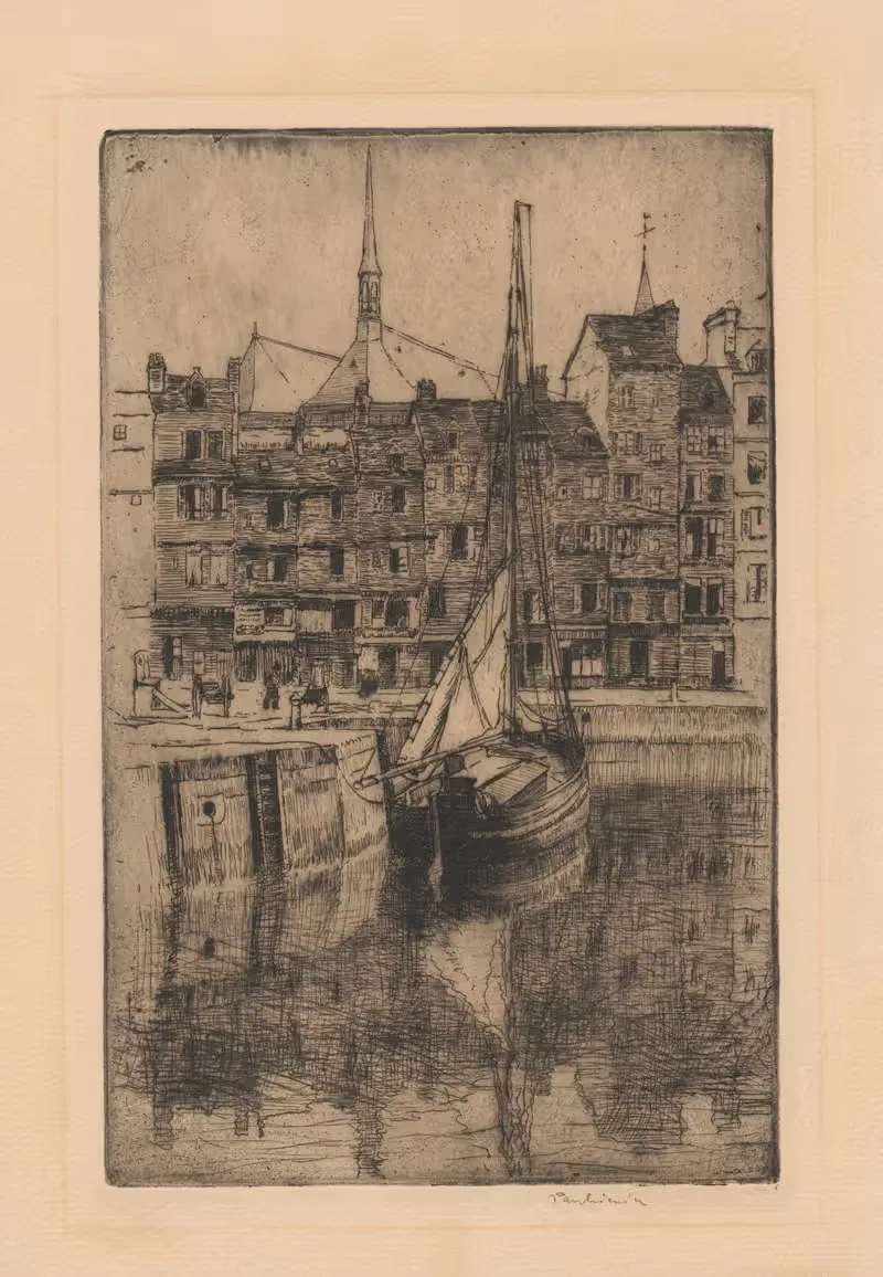 The Old Port in Honfleur, state II — Józef Pankiewicz