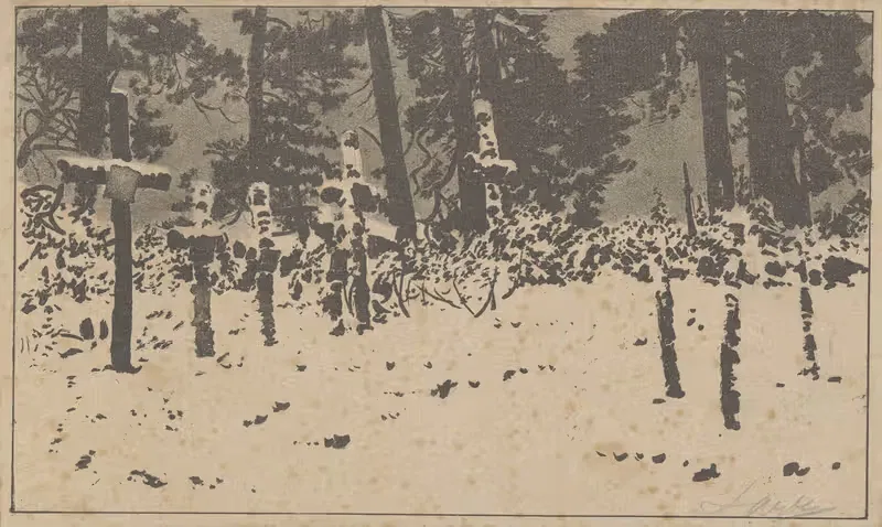 Кладбище в Вовчике by Леон Вычулковский, 1916-1919 — digital art print download