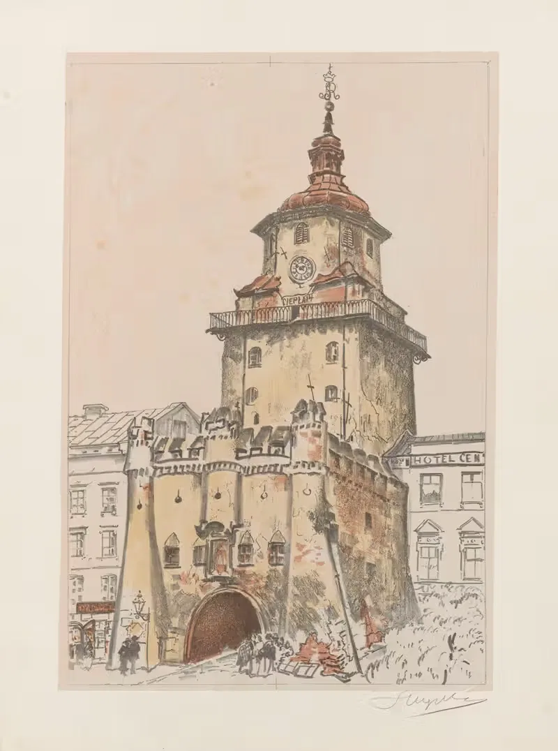 The Krakow Gate in Lublin, in summer — Leon Wyczółkowski