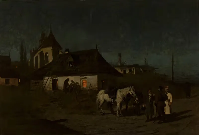 Повстанцы ночью by Максимилиан Гиеримский, 1866 - 1867 — digital art print download