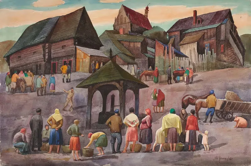 Рынок в Казимежа by Владислав Скоциляс, 1926 — digital art print download