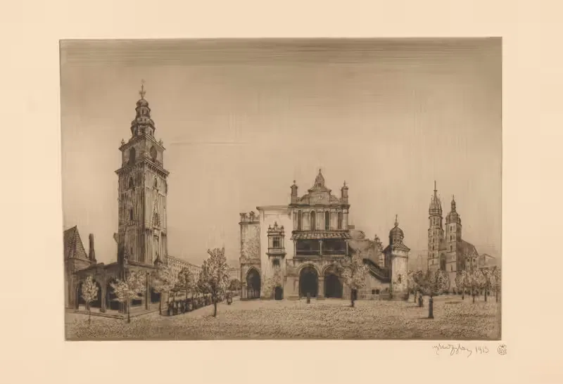 Рыночная площадь в Кракове by Владислав Скоциляс, 1913 — digital art print download