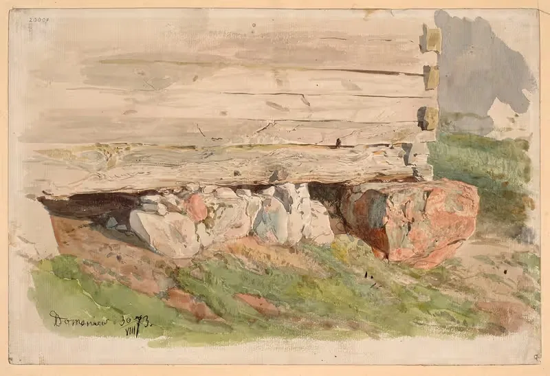 Фундаменты амбара в Доманиово by Войцех Герсон, 1873 — digital art print download