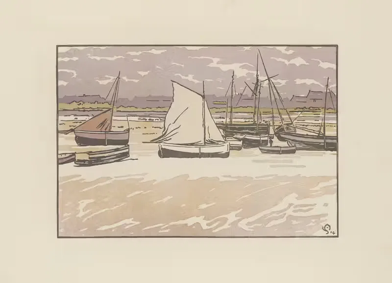 Роскофф, плохая погода, отлив by Амеде Жоа, 1904 — digital art print download