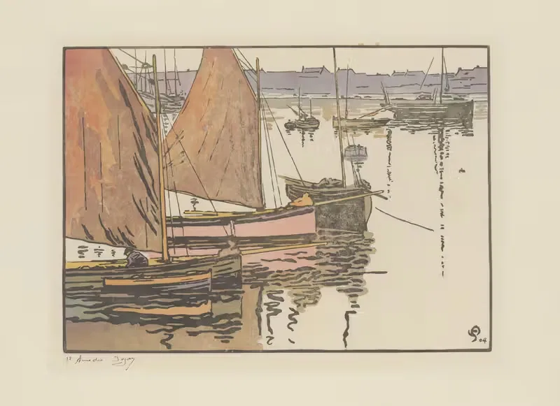 Роскофф, Красные паруса by Амеде Жоа, 1904 — digital art print download