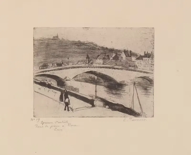 Каменный мост в Руане by Камиль Писсарро, 1887 — digital art print download