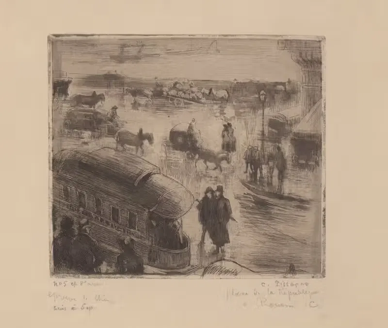 Площадь Республики в Руане by Камиль Писсарро, 1883 — digital art print download